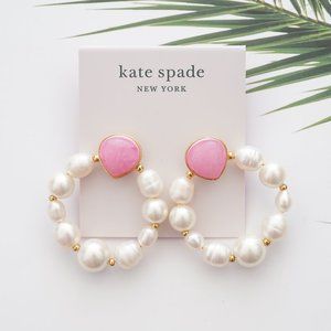 Kate Spade Pearl Drop Hoops Pink